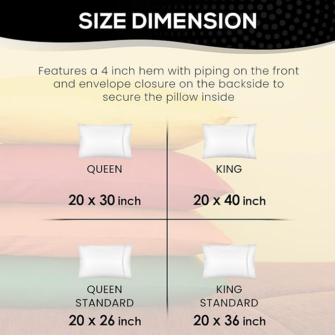 Utopia Bedding King Standard Pillow Cases - 2 Pack - Envelope Closure - Soft Brushed Microfiber Fabric - Shrinkage and Fade Resistant Pillow Covers 20 X 36 Inches (King Standard, Navy)