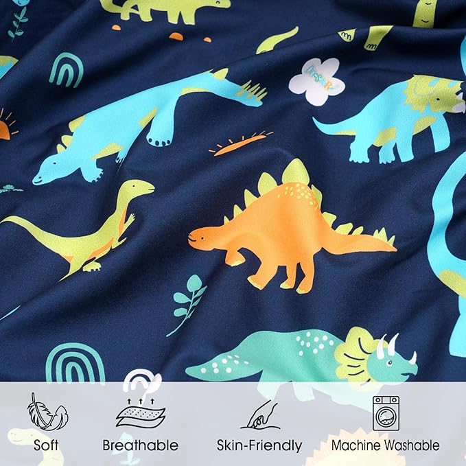 PHF Soft Mini Crib Sheet Set, 2 Pack Silky Comfy Pack N Play Sheets for Boys Girls, Universal Fit for Pack N Play, Playard and Mini Crib Mattresses, Dinosaur