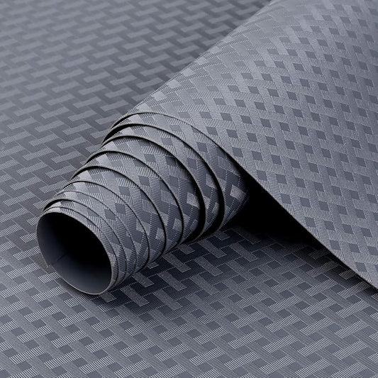 HooTown Shelf Liner Kitchen Cabinet Drawer Mats 11.8 Inch Wide x 393.7 Inch Long, Non Adhesive EVA Plastic Washable Waterproof Pad Protectors for Pantry Closet, Cupboard, Grey