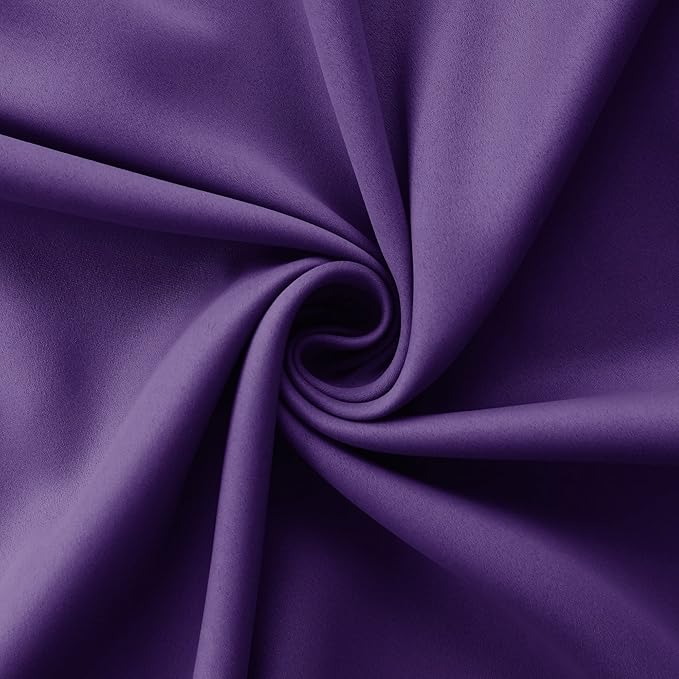 Mrs.Naturall Bathroom Window Curtains,Blackout Short Curtains for Bedroom,45 Inch Length,Dark Purple