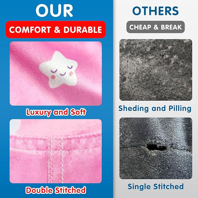 Lukeight Unicorns Stuffed Animal Storage Bean Bag Chair Cover for Kids, Unicorns Zipper Beanbag Chair Cover for Organizing Toddler and Kids' Rooms Plush Toys (Rainbow Pink, X-Large)