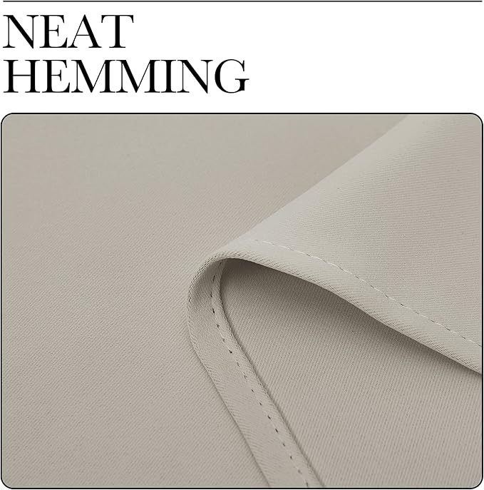 NICETOWN Blackout Curtains for Bedroom, Thermal Insulated Curtains & Drapes with Grommet Top for Living Room, Privacy Window Treatment Draperies (Natural, 34 W by 84 L, Set of 2)