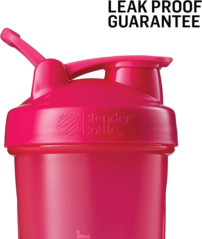 BlenderBottle Classic Shaker Bottle Perfect for Protein Shakes and Pre Workout, All Pink and Coral , 28-Ounce (Pack of 2)