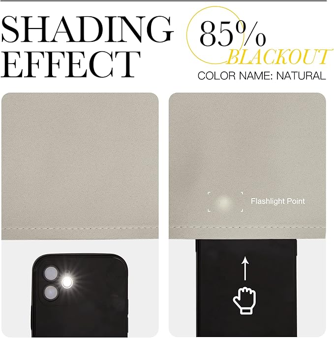 NICETOWN Room Darkening Curtain Panels for Living Room, Thermal Insulated Grommet Room Darkening Draperies/Drapes for Window (Natural, 2 Panels, W29 x L45 -Inch)