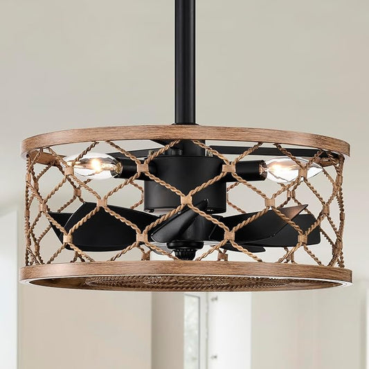 Marzell 16 Inch Modern Wood Grain Fandelier