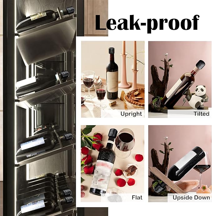 Wine Stoppers for Wine Bottles, Silicone Reusable Corks with Twist Lock, Leak Proof Wine Preserver Cute Wine Accessories - Set of 4