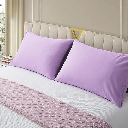 Toddler Pillow Cases Set of 2 Microfiber Travel Pillow Cases 14x20 Comfortable Not Shrink Soft Pillow Cases Light Purple Pillow Covers Envelope Style