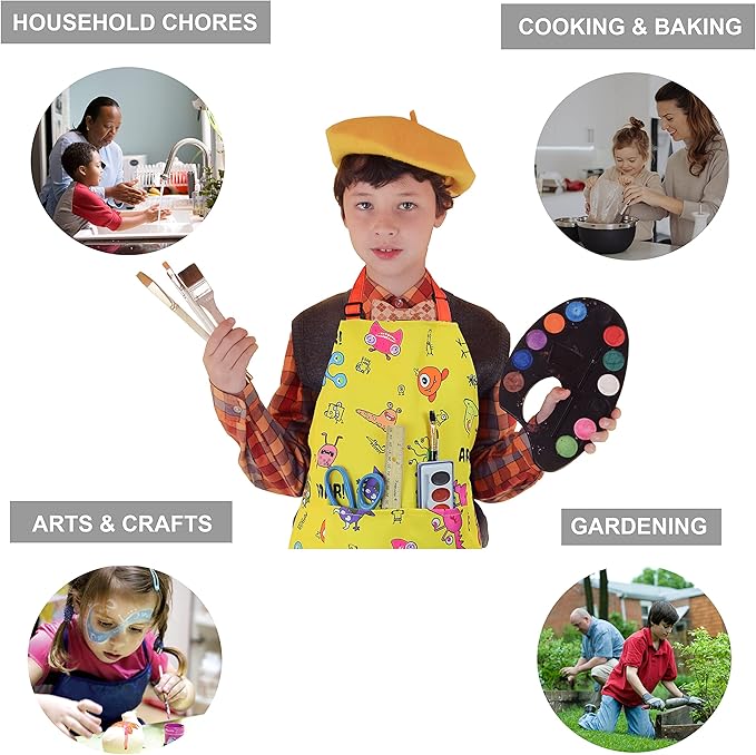 Kids Apron - cooking, gardening, artist, painting, cleaning, baking, pottery, chef, kitchen - gift boys, girls