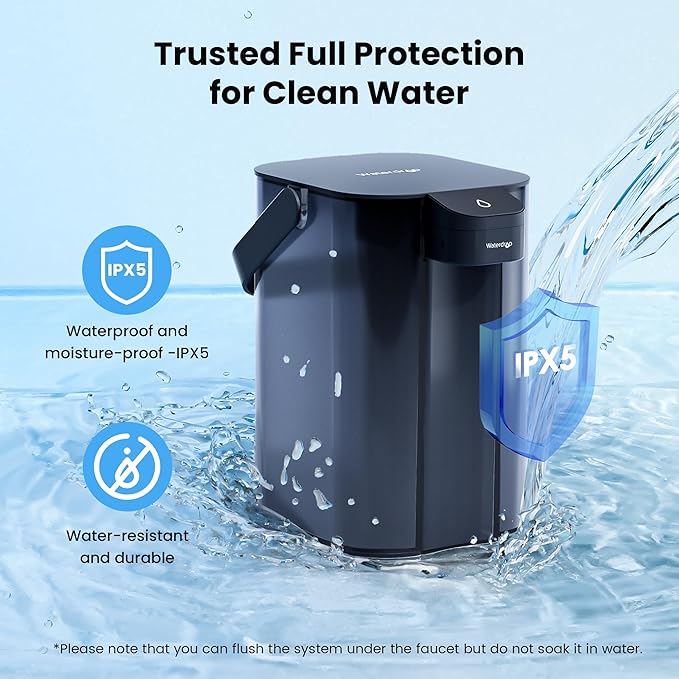Waterdrop Electric Water Filter Pitcher, Dispenser, 200-Gallon Water Purifier, NSF/ANSI 401&53&42&372, Reduce PFAS, Lead, Chlorine, 15-Cup, Blue, with 1 Filter, ππ¨ππ¬ π§π¨π ππ¨π°ππ« πππ