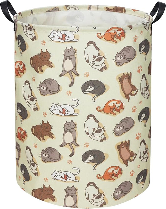 Cats Kids Laundry Basket Baby Hamper Cats Toy Storage Bin for Boys Room Decor Baby Nursery Hamper Gift Baskets for Bedroom Bathroom(Cats)