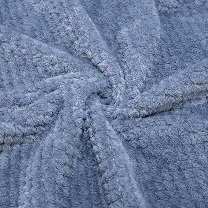 Fuzzy Throw Blanket, Plush Fleece Blankets for adults, Toddler, boys and Girls, Warm Soft Blankets and Throws for Bed, Couch, Sofa, Travel and Outdoor, Camping (Twin(60"x80"), XL1-Smoked Blue)
