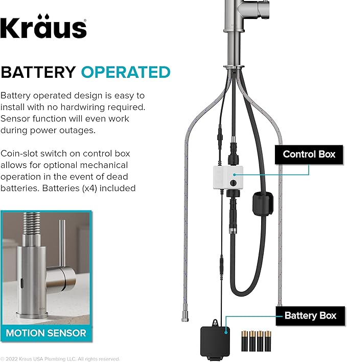 KRAUS Bolden Touchless Sensor Commercial Style Pull-Down Single Handle 18-Inch Kitchen Faucet in Brushed Brass, KSF-1610BB