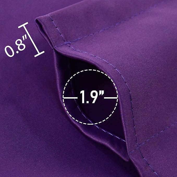 Royal PurpleValances for Kitchen Windows Blackout Rod Pocket Valances for Small Window 42 by 18 Inch 1 Panel