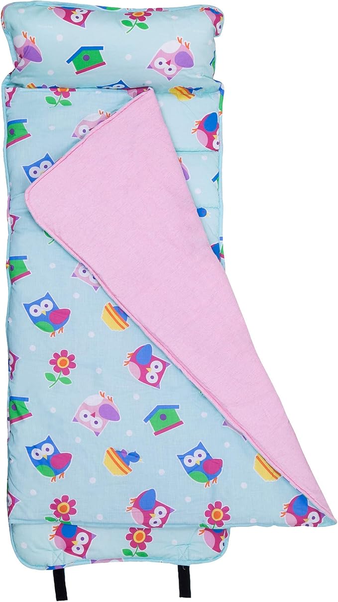 Wildkin Original Nap Mat with Reusable Pillow for Boys & Girls, Ideal for Sleepovers, Equipped with Hook & Loop Fastener, Made from Cotton Blend Materials - Nap Mat for Kids