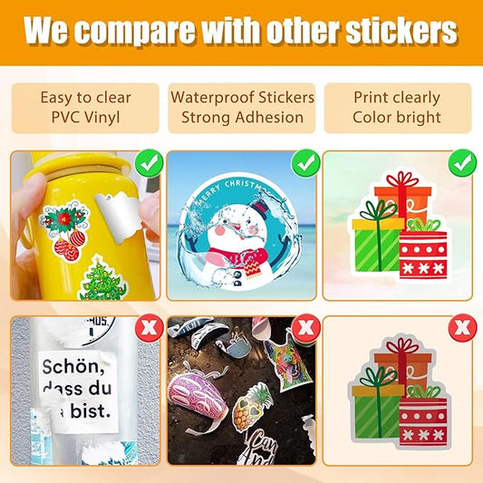 Christmas Stickers 50PCS, Lifany Christmas Stickers for Kids and Teens, Vinyl Stickers for Students Stocking Stuffers Christmas Party Favors,Christmas Crafts for Kids