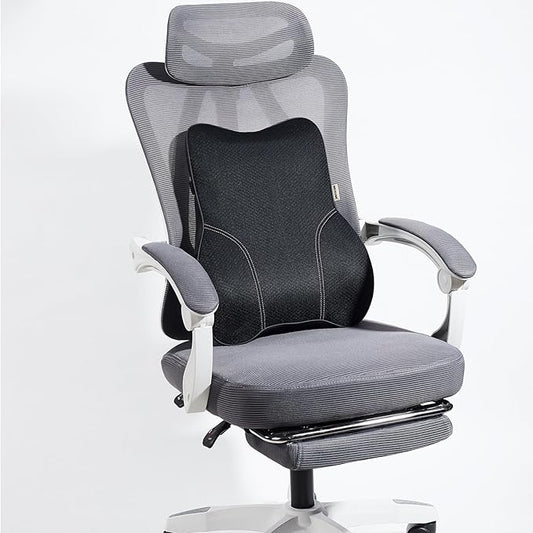 Soft Lumbar Support Pillow for Office Chair and Car Seat, Back Support Pillow for Car,Back Cushion for Pain Relief Improve Posture (Mesh-Black)