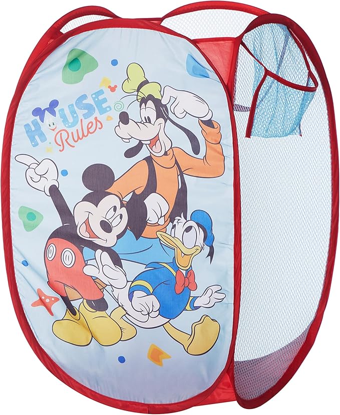 Idea Nuova Disney Mickey Mouse Pop Up Hamper with Durable Carry Handles, 21'' H x 13.5'' W X 13.5'' L