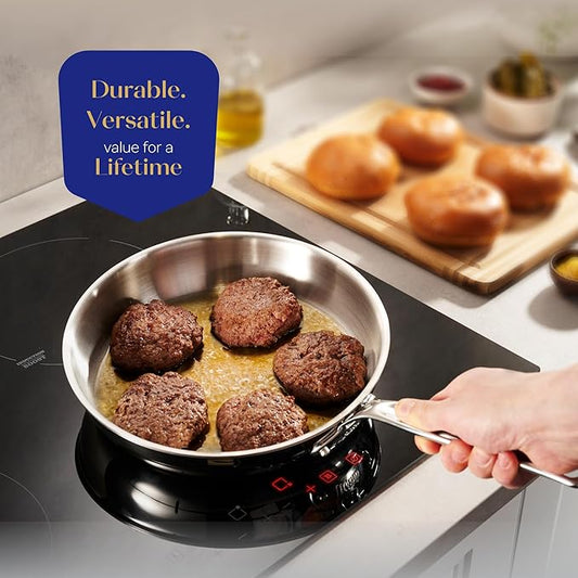 Legend 14 pc Copper Core Stainless Steel Pots & Pans Set | Pro Quality 5-Ply Clad Cookware | Professional Chef Grade Home Cooking, All Kitchen Induction & Oven Dishwasher Safe | PFOA, PTFE & PFOS Free