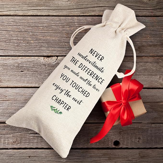 Coworker Gifts | Retirement Gifts Wine Bag | Retirement Gifts for Women Men | Retirement Gifts for Colleagues Best Friends Coworkers Boss Teachers | Retirement Party Decorations 11WB62