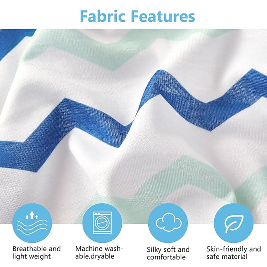 TILLYOU Baby Crib Sheets for Boys Girls, Fitted Crib Sheet 1 Pack for Standard Crib and Toddler Mattresses, Super Soft Toddler Bed Sheets, 28" x 52" x 8", Chevron