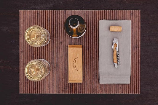 PICNIC TIME NFL Los Angeles Chargers Elan Deluxe Corkscrew In Bamboo Box, Stainless Steel Waiter-Style Corkscrew Opener Kit, Wooden Gift Box, (Bamboo)