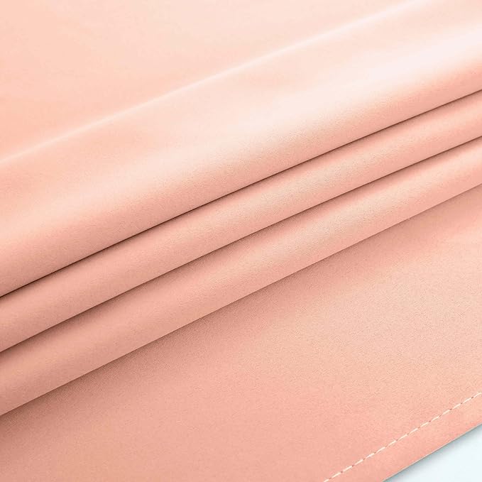 Mrs.Naturall Blush Pink Blackout Curtains for Bedroom 96 Length,2 Panel Set Grommet Extra Long Room Darkening Curtains for Kids Girls Room Living Room,52x96 Inches Long,Peach Pink