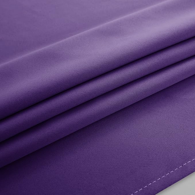 Mrs.Naturall Bathroom Window Curtains,Blackout Short Curtains for Bedroom,45 Inch Length,Dark Purple