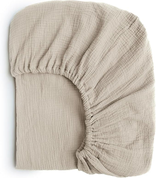 Konssy Muslin Fitted Crib Sheets 100% Cotton Baby Crib Sheets for Standard Crib Mattress (28 X 52 Inches), Soft and Breathable for Boys Girls (Clay)