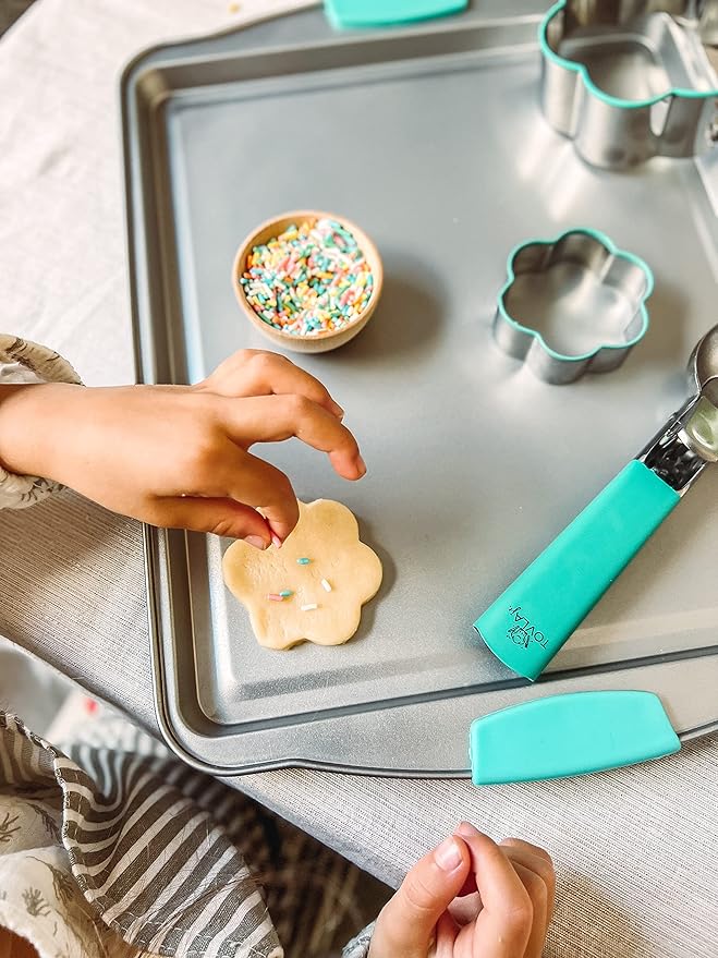 Tovla Jr. Cookie Baking and Cooking Gift Set for Kids - Cooking Supplies for The Junior Chef - Kids' Baking Set for Girls & Boys - Real Accessories & Utensils for The Curious Child