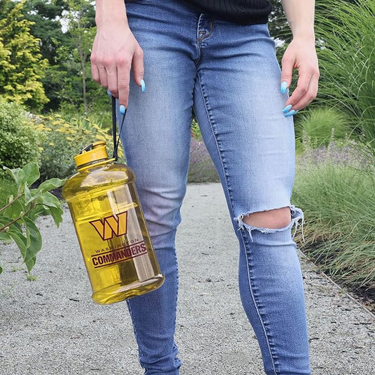 FOCO NFL Team Logo 2L Plastic Clear Large Sports Water Bottle