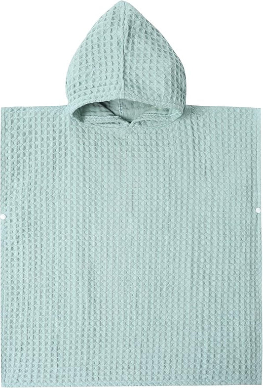 Hooded Bath Towel for Kids Extra Soft Absorbent Bath Poncho for 0-4 Years Premium Waffle + Muslin Cotton