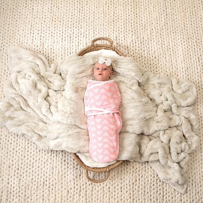 aden + anais Essentials Easy Wrap Swaddle, Cotton Knit Baby Wrap, Newborn Wearable Swaddle Sleep Sack, 3 Pack, Briar Rose, 0-3 Months