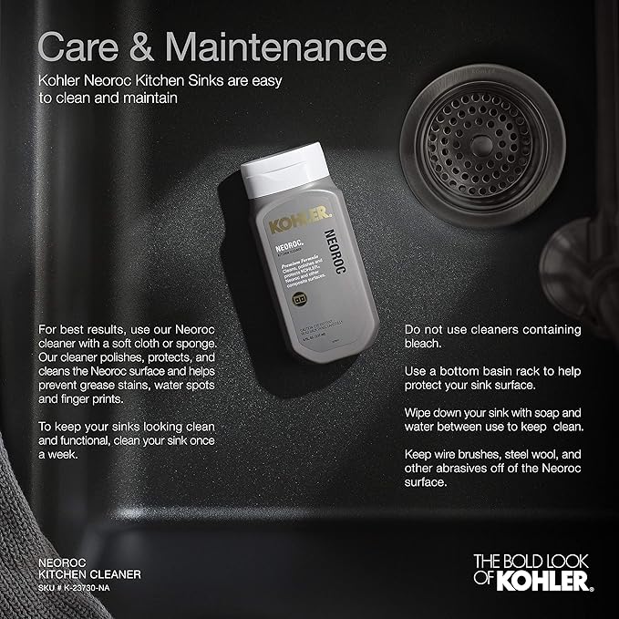 KOHLER K-28001-CM4 Cairn Sink, 24 in, Matte Grey