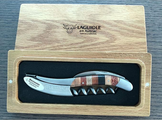 Laguiole En Aubrac Sommelier Waiter's Corkscrew, Woodstock Wood Handle, Wine Opener With Foil Cutter & Bottle Opener