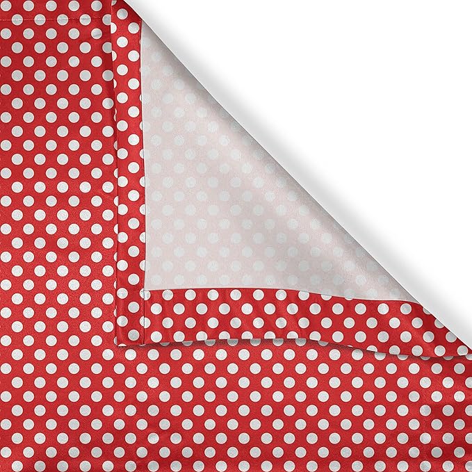 Ambesonne Retro Valance & Tier Curtain 3 pcs Set, 50s 60s Iconic Pop Art Style Big White Polka Dots Picnic Vintage Old Theme Image, Window Treatments for Kitchen Room Decor, 55" x 36", Vermilion White
