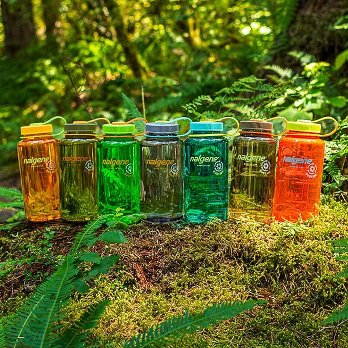 Nalgene Sustain Tritan BPA-Free Water Bottle Made with Material Derived from 50% Plastic Waste, 32 OZ, Wide Mouth, Aubergine