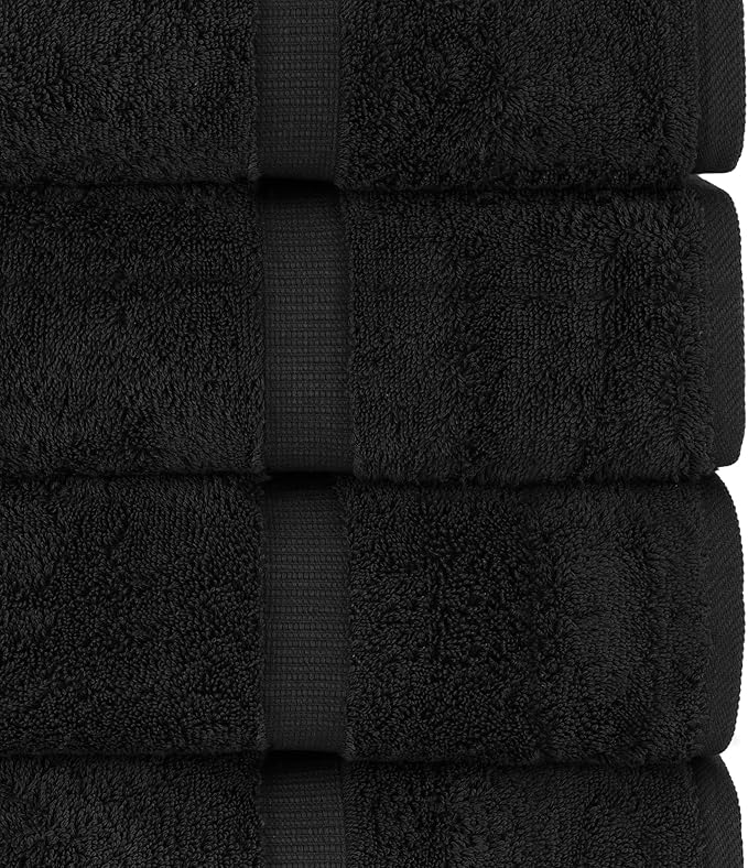 Chakir Turkish Linens | Hotel & Spa Quality 100% Cotton Premium Turkish Towels | Soft & Absorbent (8-Piece Towel Sets, Black)