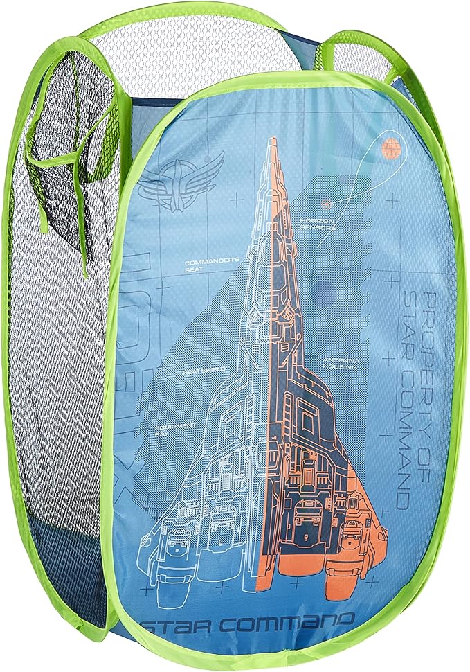 Idea Nuova Pixar Lightyear Pop Up Hamper with Durable Carry Handles, 21'' H x 13.5'' W X 13.5'' L