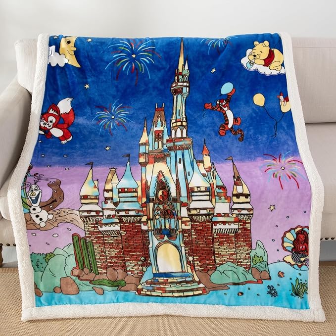 COSUSKET Castle Throw Blanket, Kids Super Soft Fuzzy Plush Sherpa Furry Fleece Throw Blanket 50 x 60 Inches Boys Girls Gifts