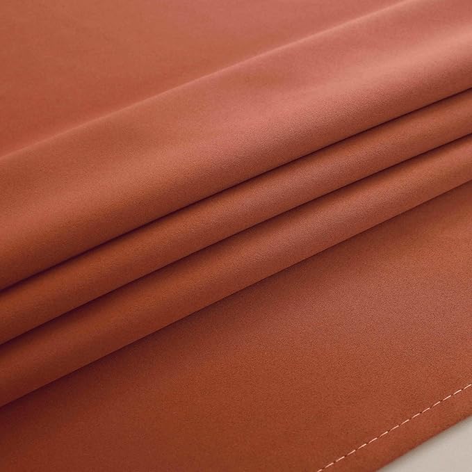 Mrs.Naturall Burnt Orange Curtains 42x54 Inches Long for Dining Room 2 Panels Blackout Room Darkening Curtain for Bedroom