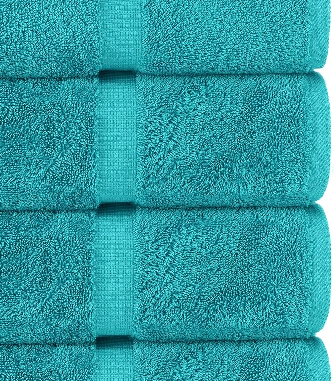 Chakir Turkish Linens | Hotel & Spa Quality 100% Cotton Premium Turkish Towels | Soft & Absorbent (8-Piece Towel Sets, Aqua)