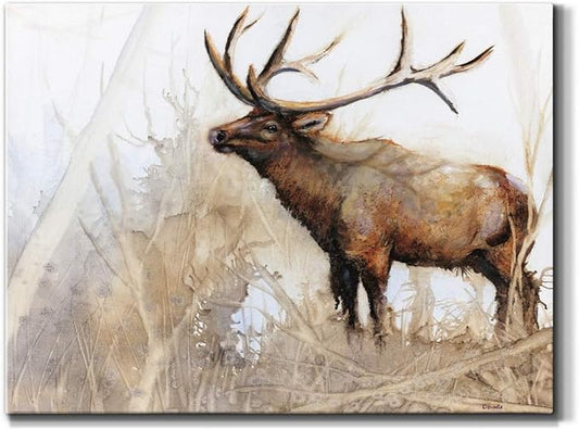 Transform Your Space with Renditions Gallery Canvas Animal Wall Art — The Brown Big Horn Elk Edition