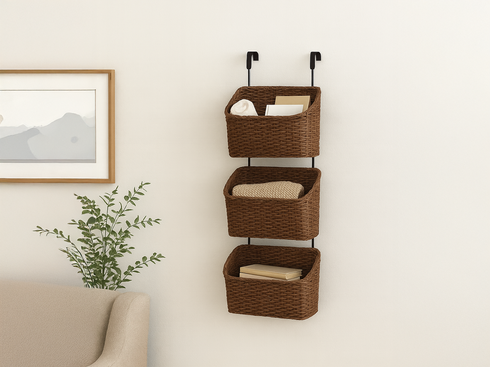 Maximize Space & Style with the 3 Tier Woven Hanging Basket by Homelyora
