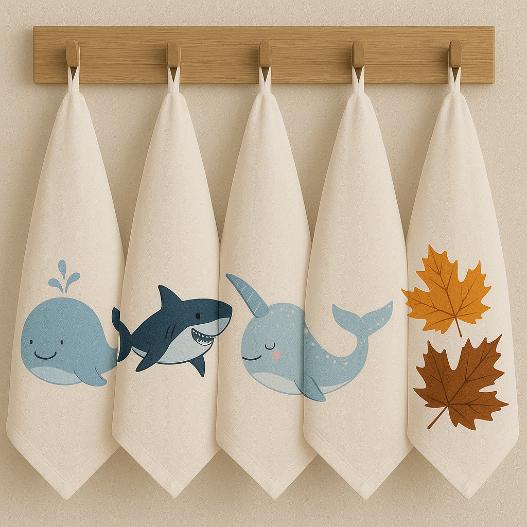Bathroom & Kitchen Towels Set – Coastal, Animal, and Fall Themes