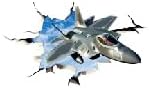 SUPERDANT 3D Break Sky Wall Sticker Fighter Jet Plane 3D Wall Decals Airplane Peel and Stick Vinyl Watercolor Art Decor for Boys Kids Room Living Room Nursery Bedroom Playroom Wall Decor