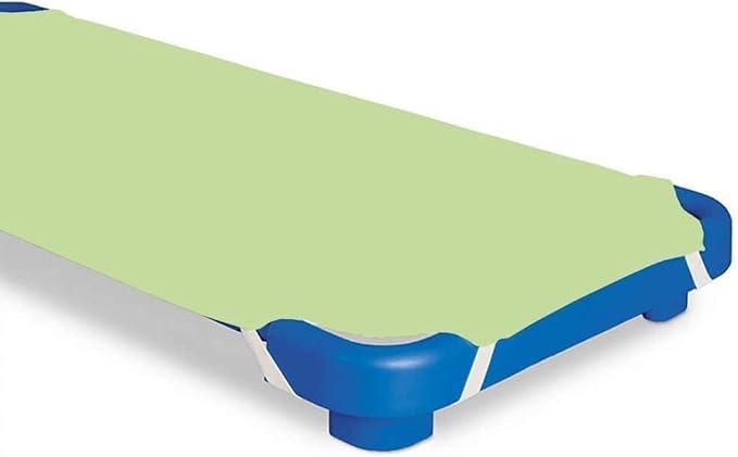 Pack of 6 Cot Sheet for Daycare Preschool Cot Bed -Polyblend Fabric with Corner Elastic Cots Sheets Fits On 22" X 52" Inches Size Toddler and Preschool Daycare Cot Sage 22 X 52 Size