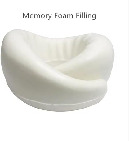 Wander Memory Foam U-Shaped Travel Pillow for Airplane, Trains, Car, Stowable, Grey