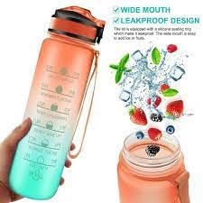 Motivational water bottle time marker 32oz