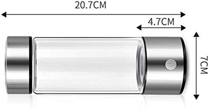 Hydrogen Rich Health Cup Alkaline Ionizer Generator USB Rechargeable Electrolysis Generator Ionization Bottle Weak Alkaline Cup Anti-Oxidation and Anti-Aging Glass Health Cup