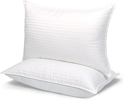 Bed Pillows for Sleeping Standard Size [Pack of 2] Hotel Quality Pillows Premium Plush Fiber, Breathable Cooling Cover Skin-Friendly